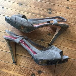 Kate Spade peep toe slingbacks Snake sole